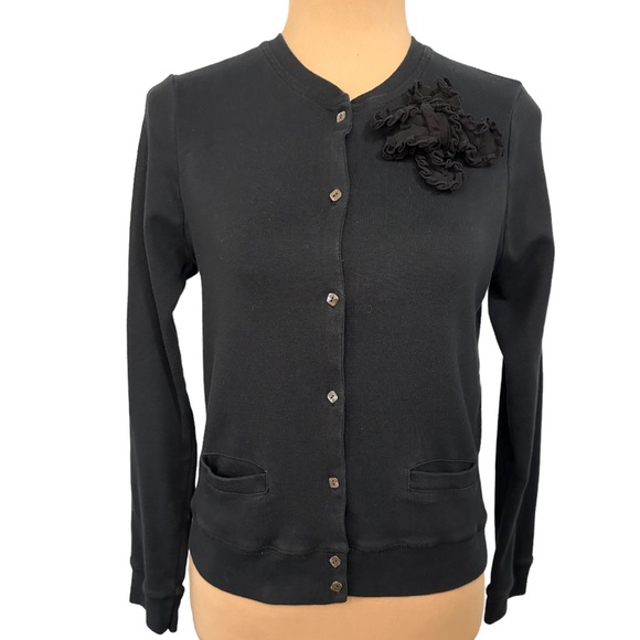 J. Crew Sweaters - J. Crew City T Black Crew Neck Cardigan, Size M